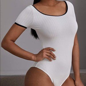 NWOT White w/Black Trim Monokini XS/S